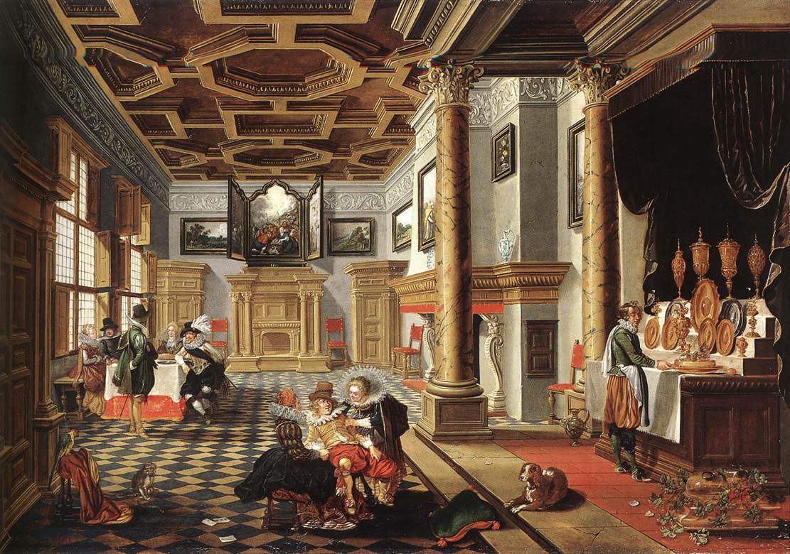 Renaissance Interior with Banqueters f